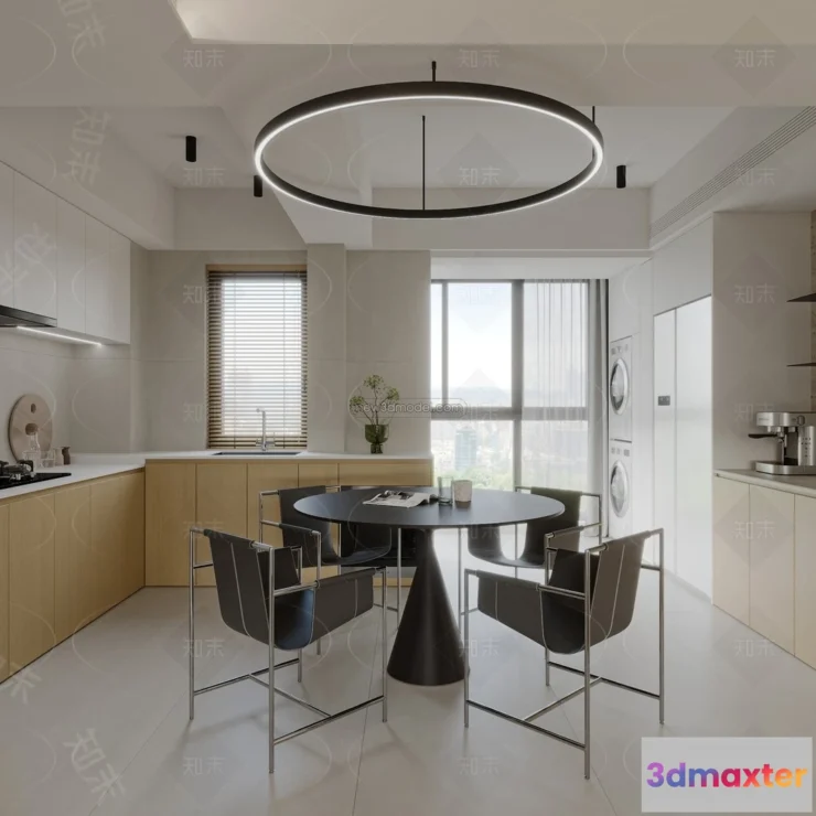 1575732 - Modern Style Interior 3D Blocks and 3D Models - Dining Room 3D Scene - 592 3D Max