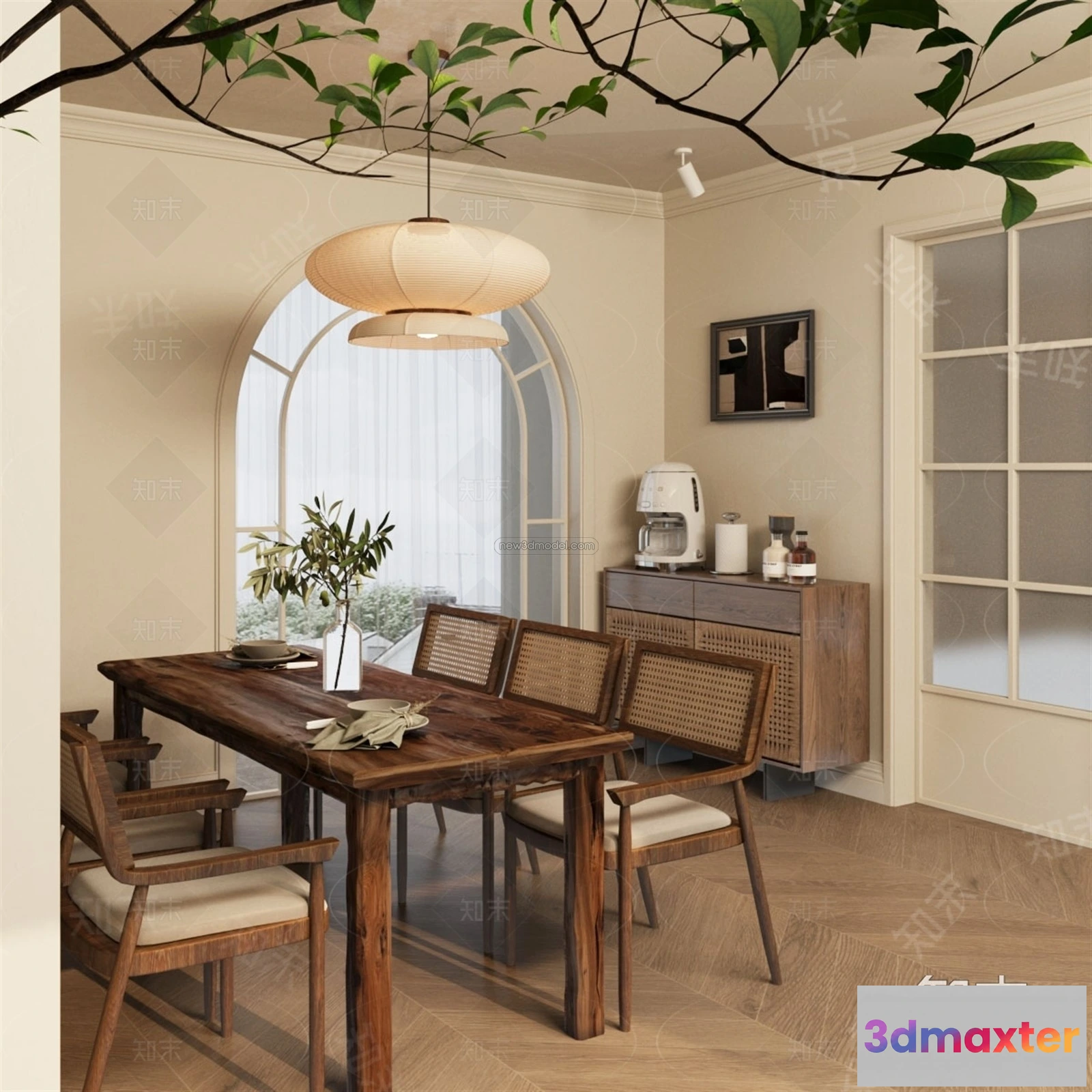 1575748 - Modern Style Interior 3D Blocks and 3D Models - Dining Room 3D Scene - 600 3D Max