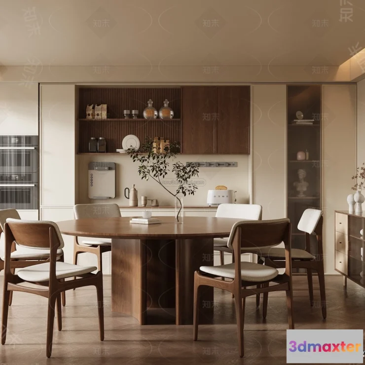 1575752 - Modern Style Interior 3D Blocks and 3D Models - Dining Room 3D Scene - 602 3D Max