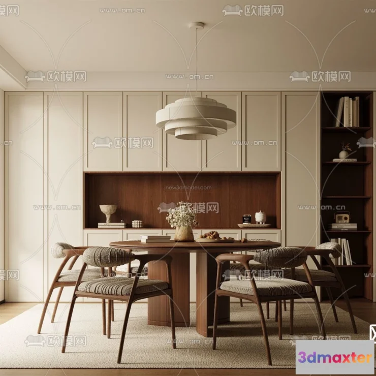 1575754 - Modern Style Interior 3D Blocks and 3D Models - Dining Room 3D Scene - 603 3D Max