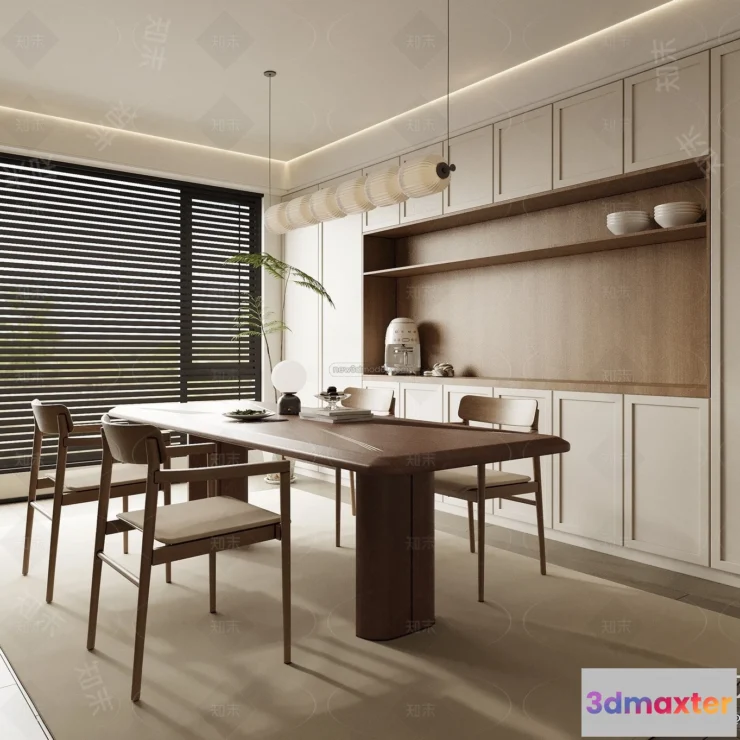 1575756 - Modern Style Interior 3D Blocks and 3D Models - Dining Room 3D Scene - 604 3D Max