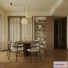 1575784 - Modern Style Interior 3D Blocks and 3D Models - Dining Room 3D Scene - 618 3D Max