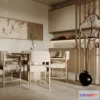 1575788 - Modern Style Interior 3D Blocks and 3D Models - Dining Room 3D Scene - 620 3D Max
