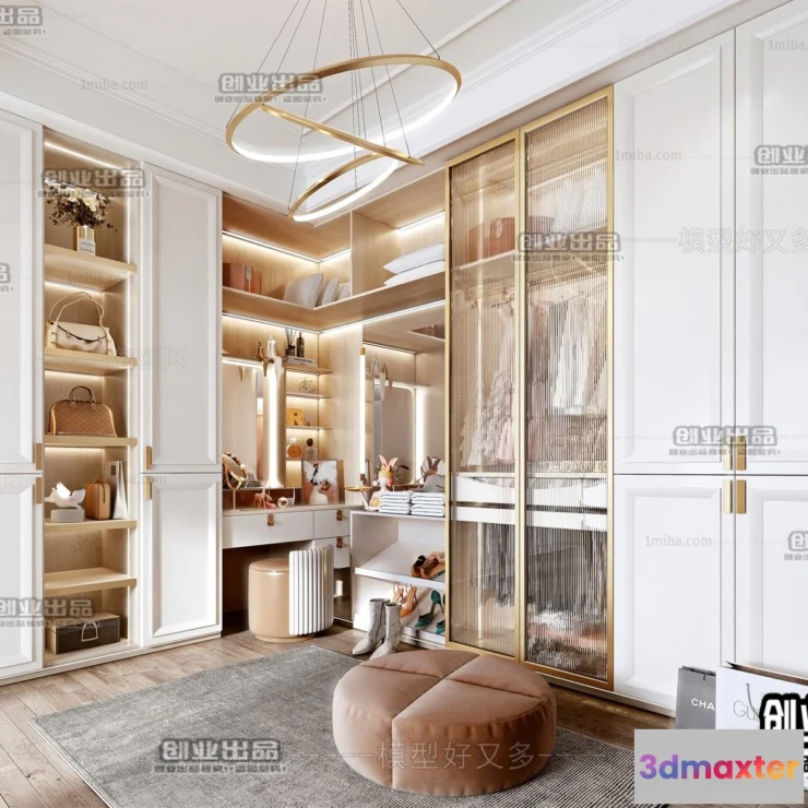 1378843 - Dressing Room 3D Interior Scene - Modern Style - 001 3D Max