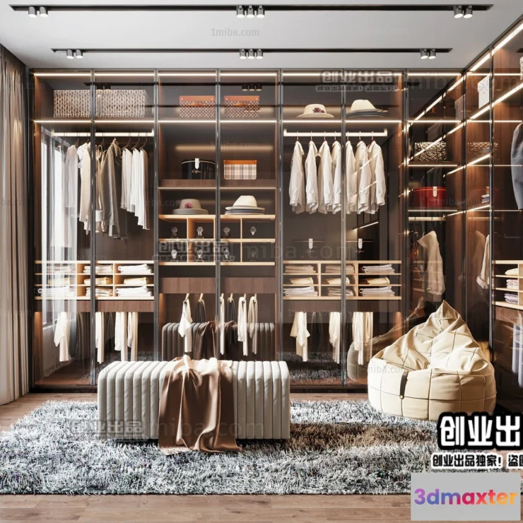 1379109 - Dressing Room 3D Interior Scene - Modern Style - 005 3D Max