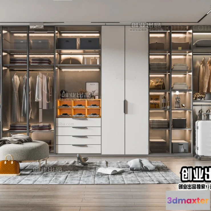 1379226 - Dressing Room 3D Interior Scene - Modern Style - 007 3D Max