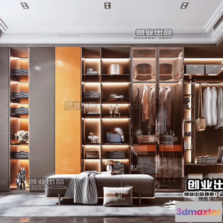 1379355 - Dressing Room 3D Interior Scene - Modern Style - 009 3D Max
