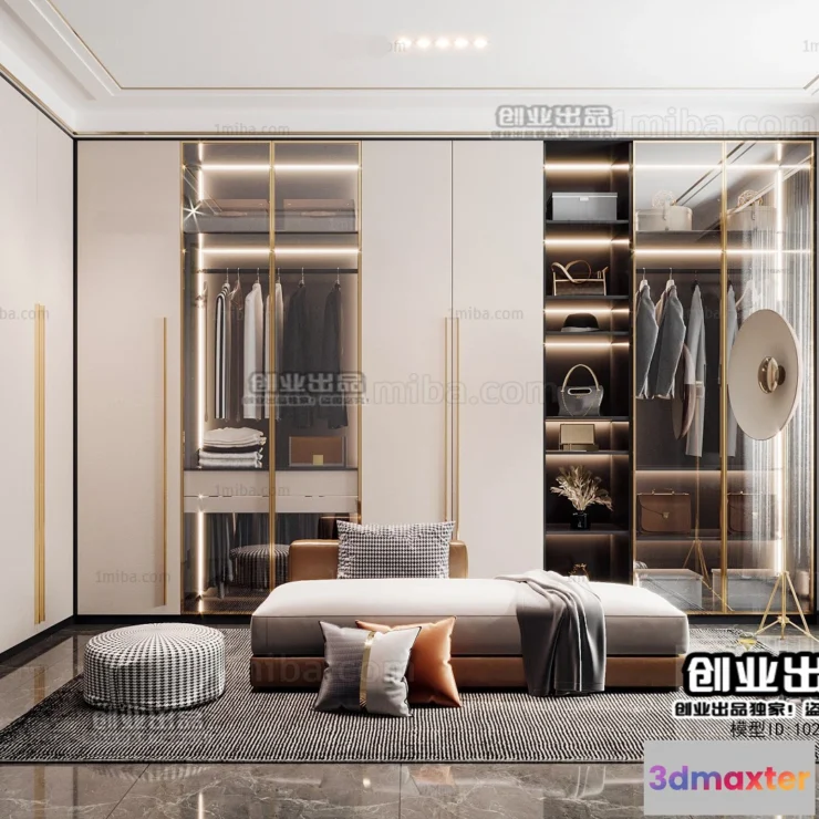 1379486 - Dressing Room 3D Interior Scene - Modern Style - 011 3D Max