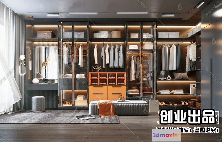 1379685 - Dressing Room 3D Interior Scene - Modern Style - 014 3D Max