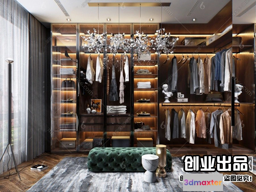 1379818 - Dressing Room 3D Interior Scene - Modern Style - 016 3D Max