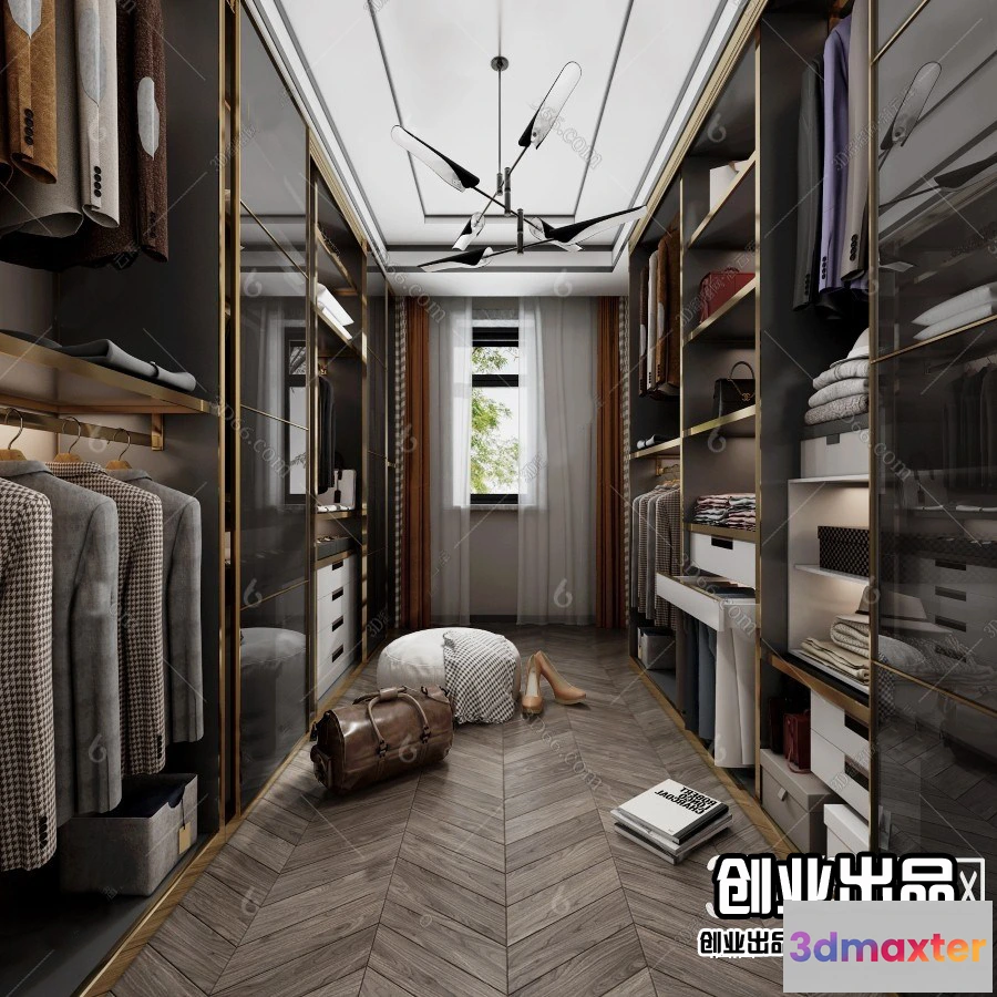 1379942 - Dressing Room 3D Interior Scene - Modern Style - 018 3D Max