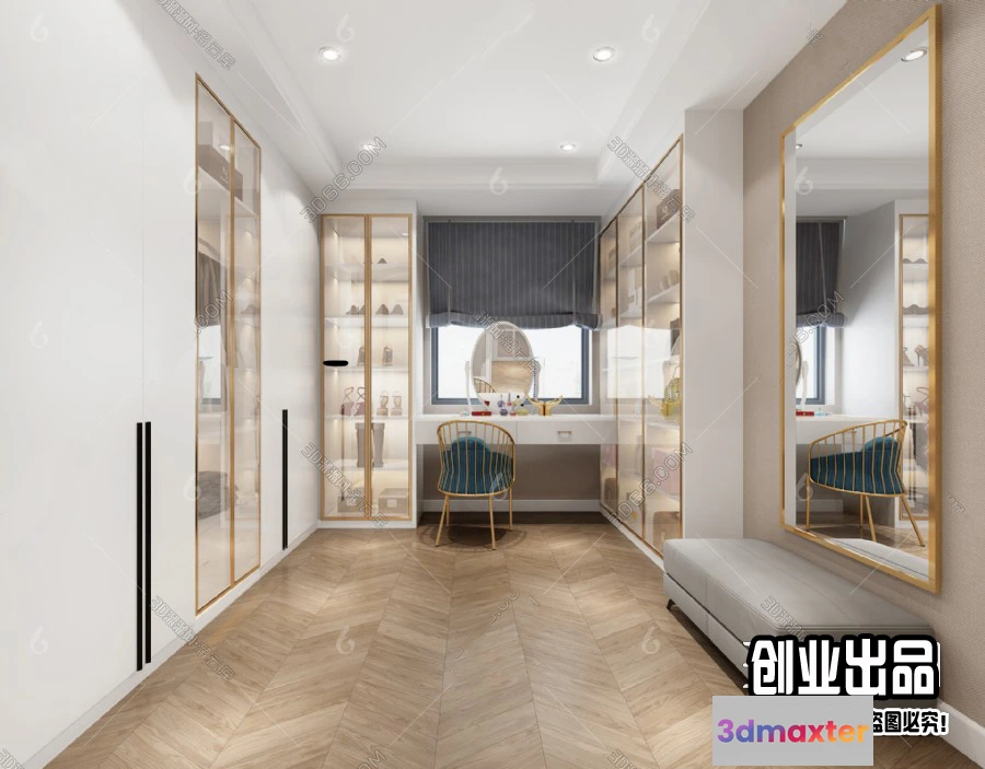 1380083 - Dressing Room 3D Interior Scene - Modern Style - 020 3D Max