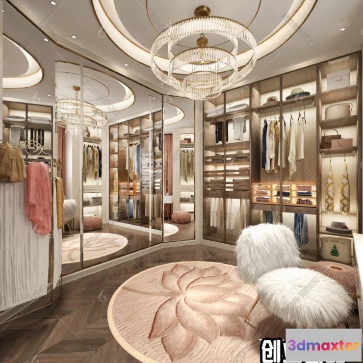 1380151 - Dressing Room 3D Interior Scene - Modern Style - 021 3D Max