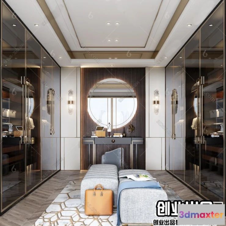 1380219 - Dressing Room 3D Interior Scene - Modern Style - 022 3D Max