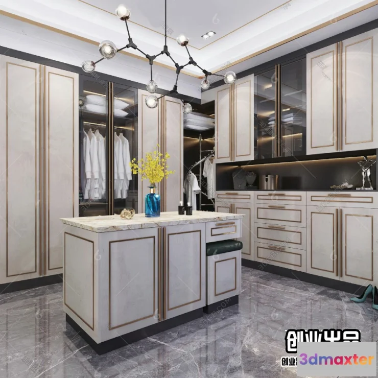 1380353 - Dressing Room 3D Interior Scene - Modern Style - 024 3D Max