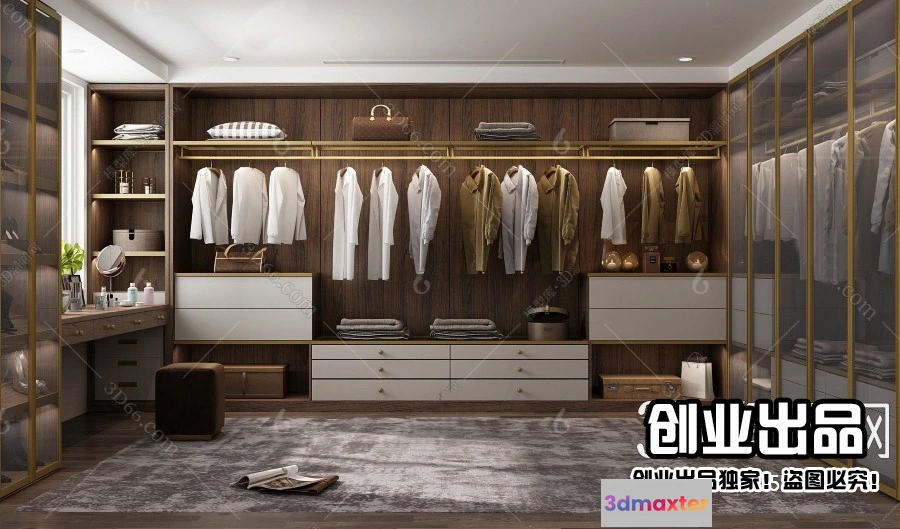 1380423 - Dressing Room 3D Interior Scene - Modern Style - 025 3D Max