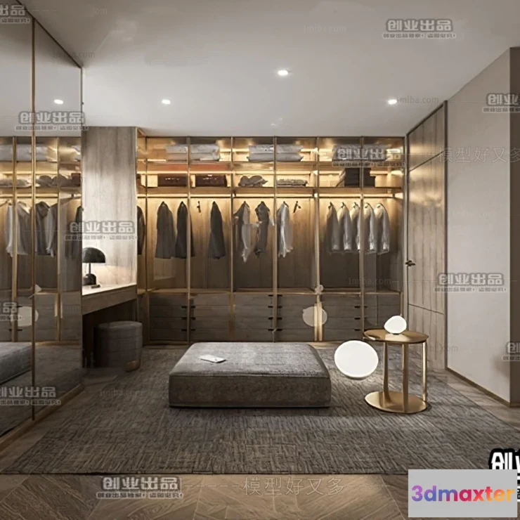 1380484 - Dressing Room 3D Interior Scene - Modern Style - 026 3D Max