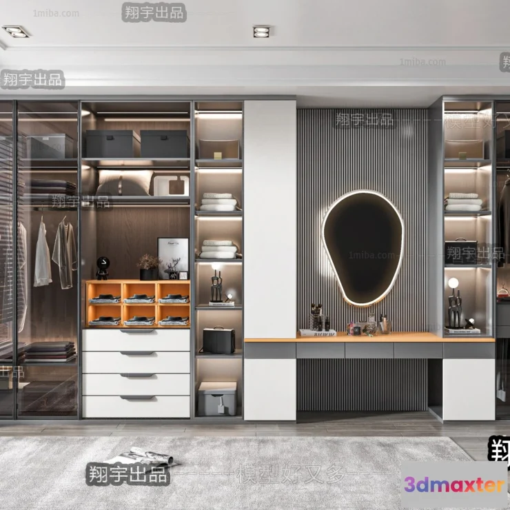 1380613 - Dressing Room 3D Interior Scene - Modern Style - 028 3D Max