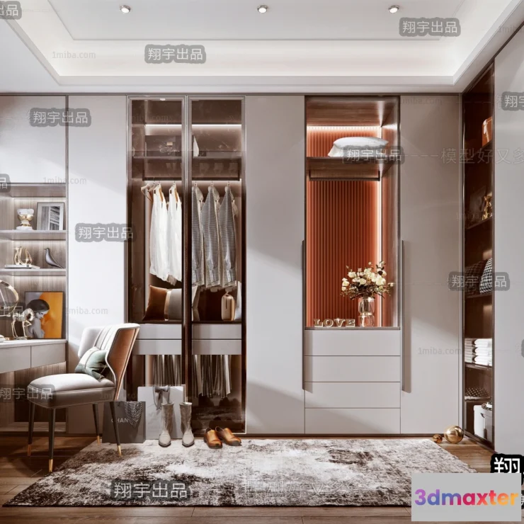 1380932 - Dressing Room 3D Interior Scene - Modern Style - 033 3D Max
