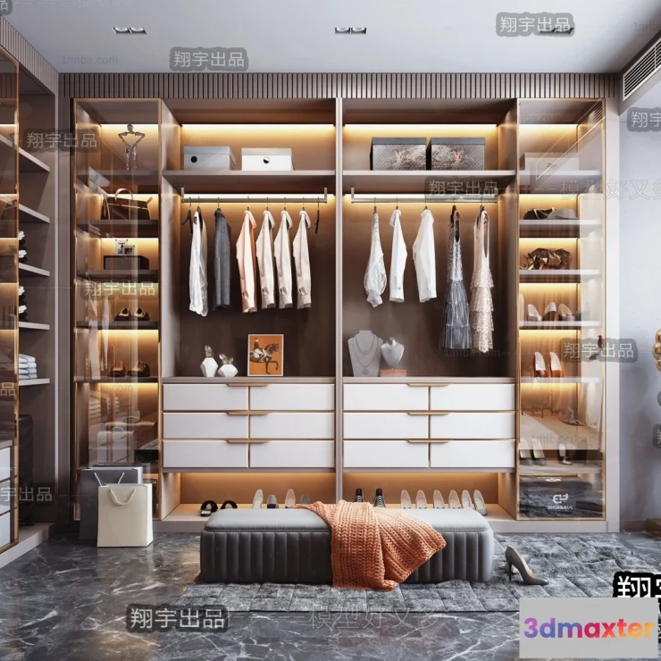 1381183 - Dressing Room 3D Interior Scene - Modern Style - 037 3D Max