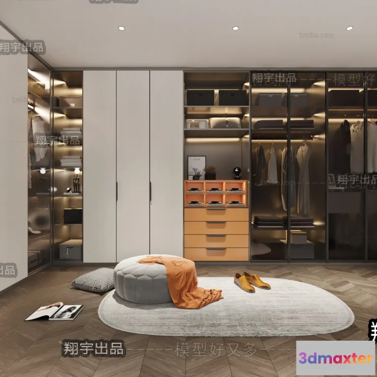 1381247 - Dressing Room 3D Interior Scene - Modern Style - 038 3D Max
