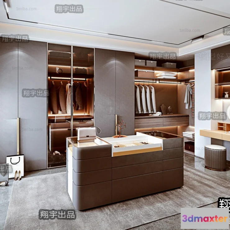 1381375 - Dressing Room 3D Interior Scene - Modern Style - 040 3D Max