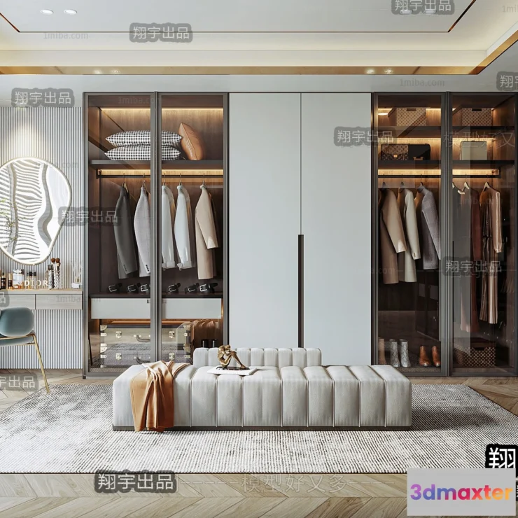 1381444 - Dressing Room 3D Interior Scene - Modern Style - 041 3D Max