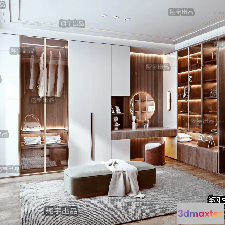 1381513 - Dressing Room 3D Interior Scene - Modern Style - 042 3D Max