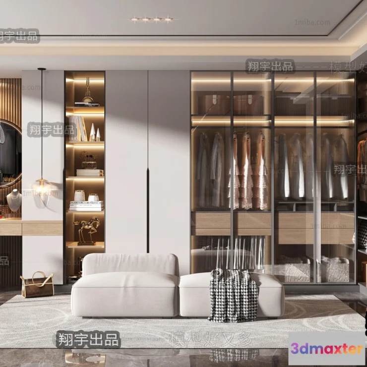 1381641 - Dressing Room 3D Interior Scene - Modern Style - 044 3D Max