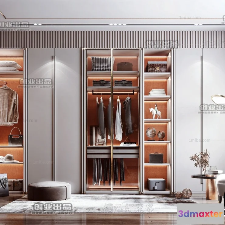 1382032 - Dressing Room 3D Interior Scene - Modern Style - 050 3D Max