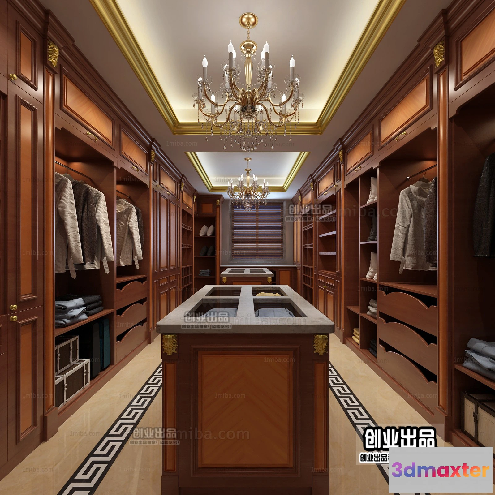 1382216 - Dressing Room 3D Interior Scene - European Style - 002 3D Max