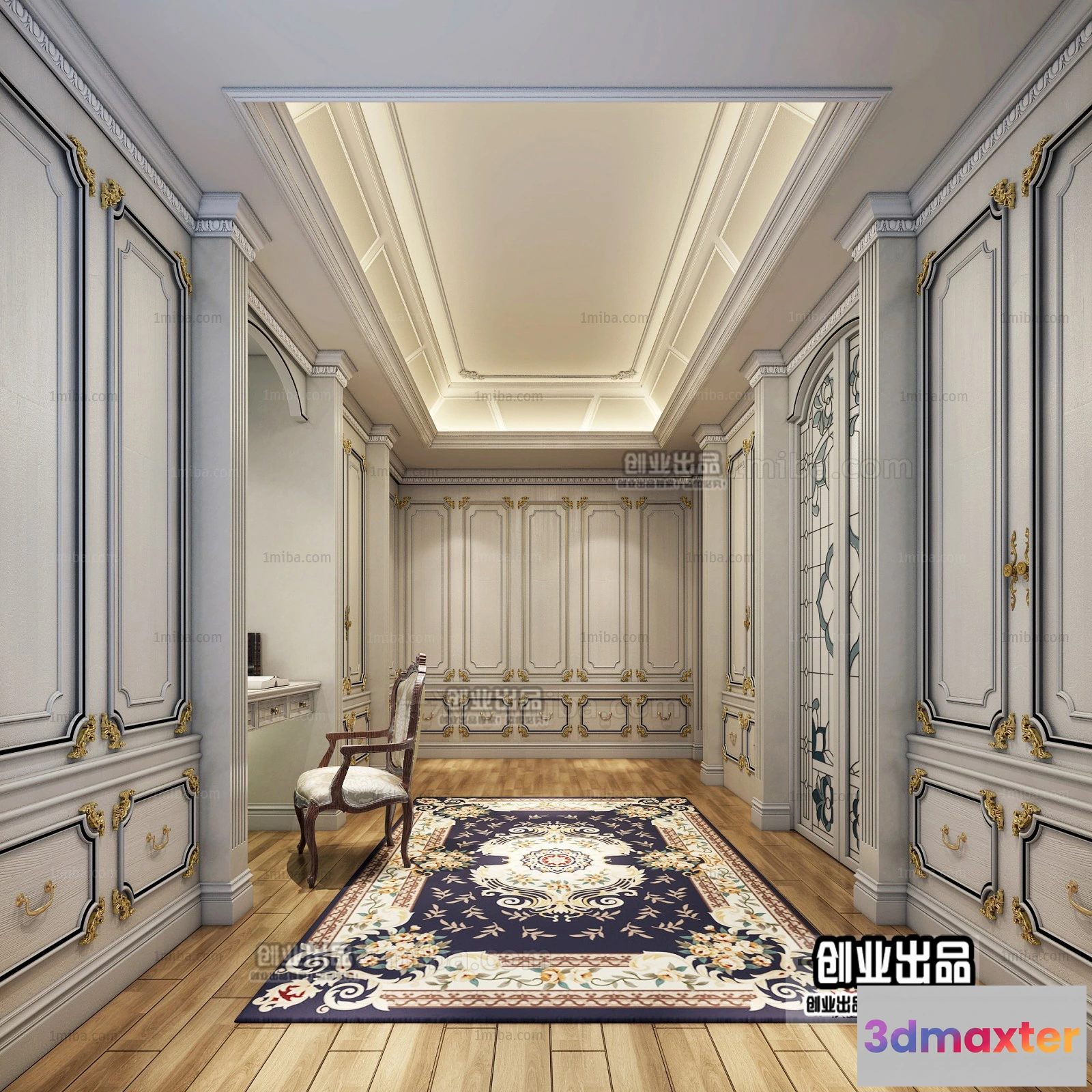 1382278 - Dressing Room 3D Interior Scene - European Style - 003 3D Max