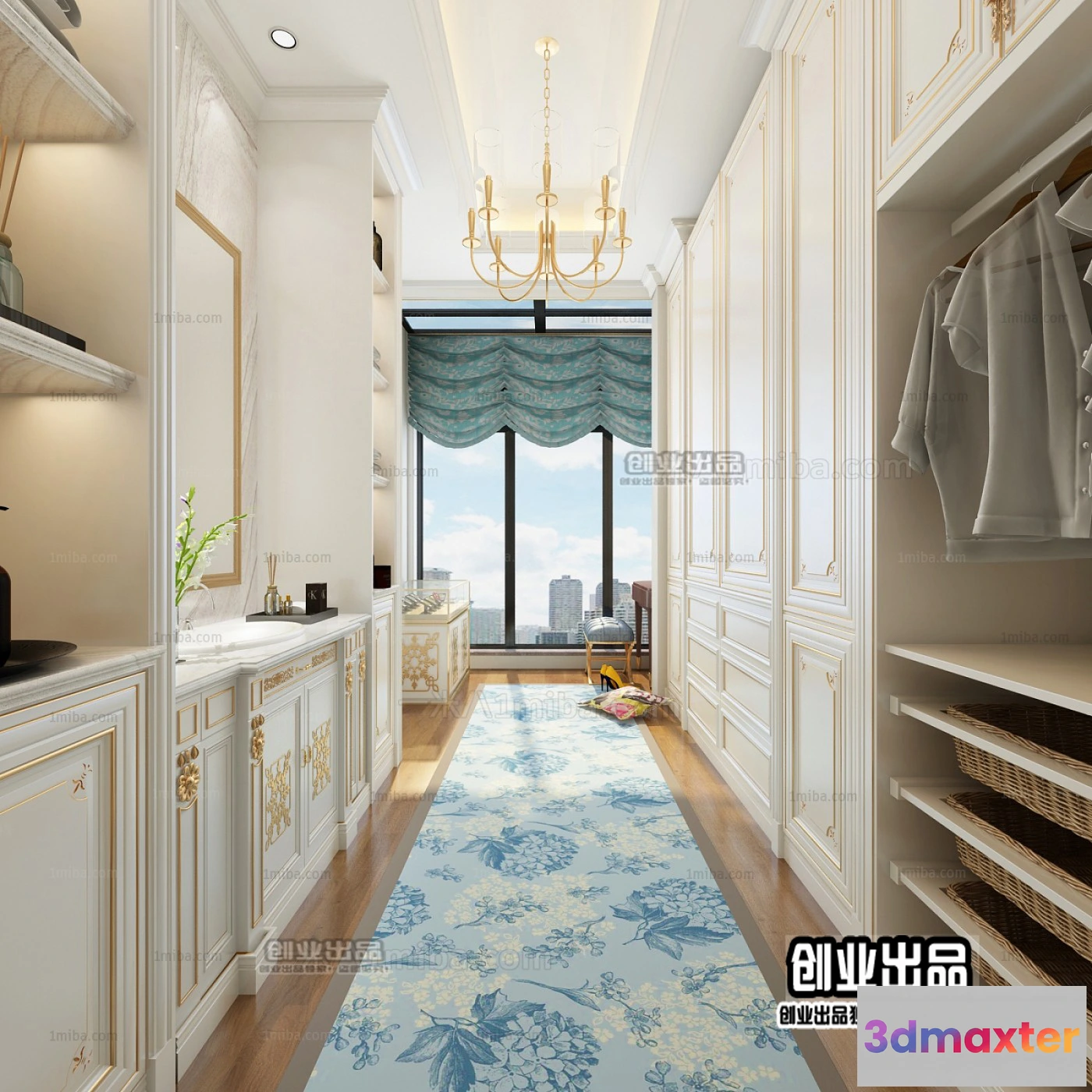 1382415 - Dressing Room 3D Interior Scene - European Style - 005 3D Max