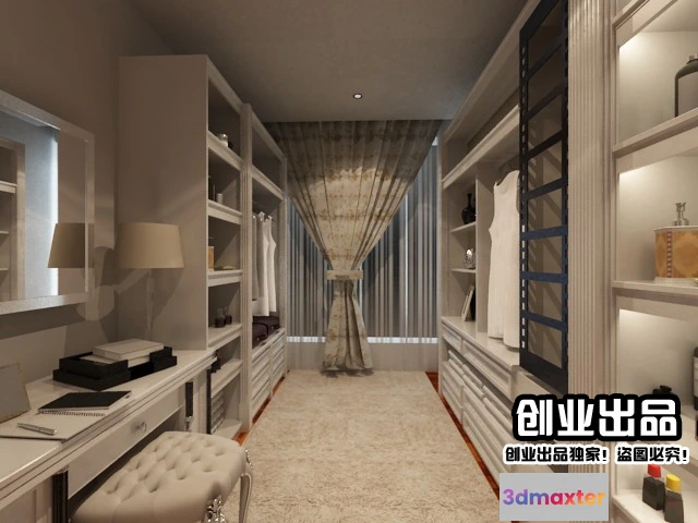 1382545 - Dressing Room 3D Interior Scene - European Style - 007 3D Max