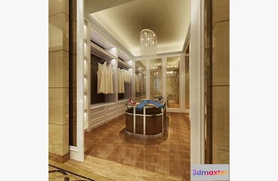 1382738 - Dressing Room 3D Interior Scene - European Style - 010 3D Max