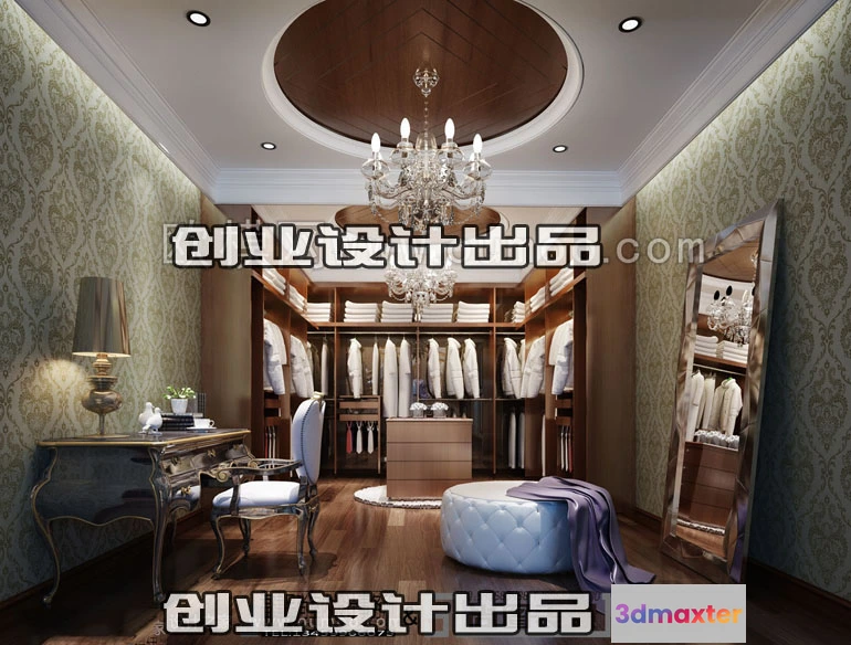 1382933 - Dressing Room 3D Interior Scene - European Style - 013 3D Max