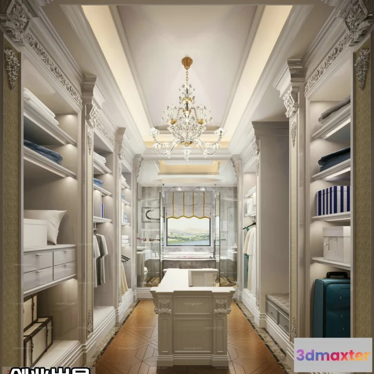 1383124 - Dressing Room 3D Interior Scene - European Style - 016 3D Max