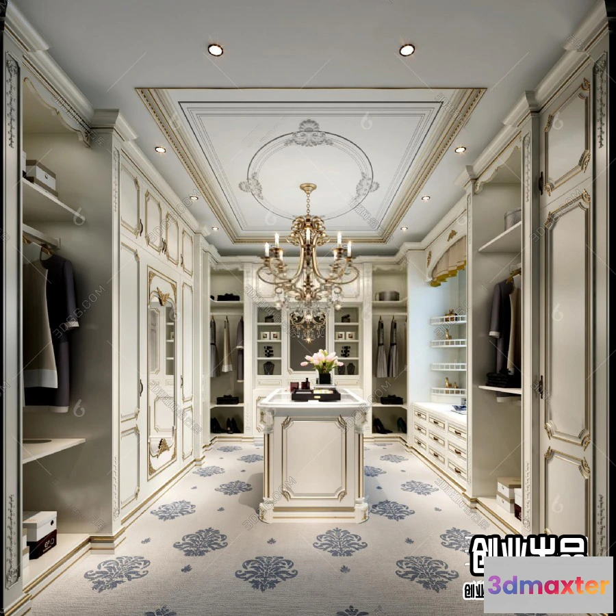 1383248 - Dressing Room 3D Interior Scene - European Style - 018 3D Max