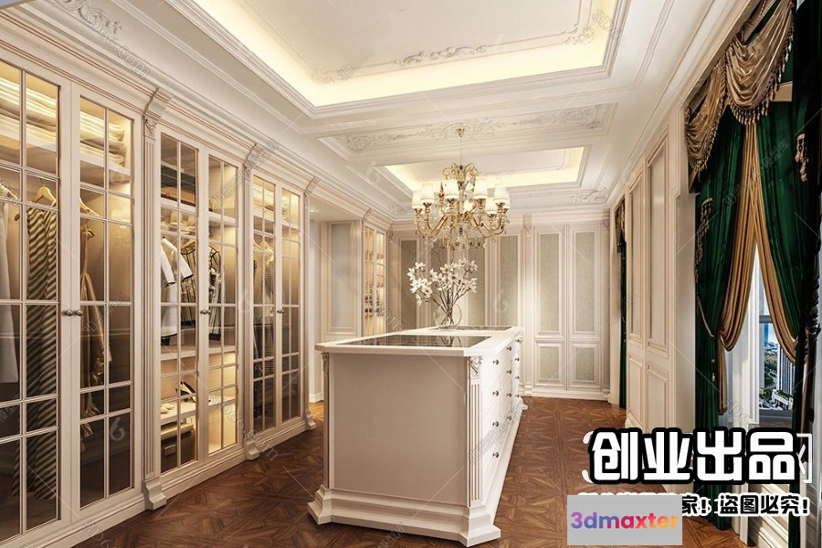 1383311 - Dressing Room 3D Interior Scene - European Style - 019 3D Max