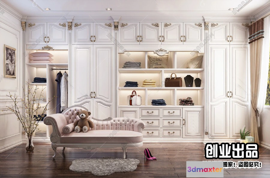 1383379 - Dressing Room 3D Interior Scene - European Style - 020 3D Max