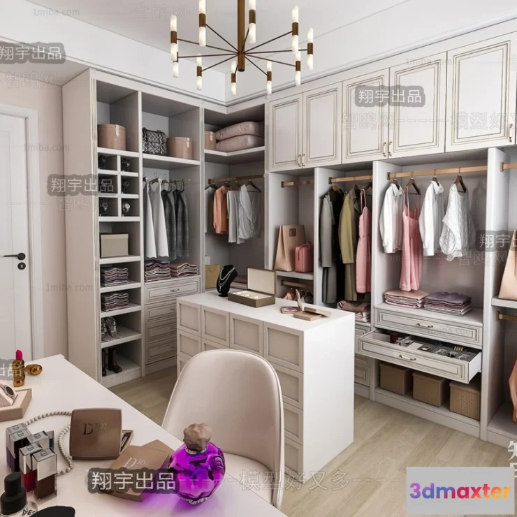 1383636 - Dressing Room 3D Interior Scene - European Style - 024 3D Max