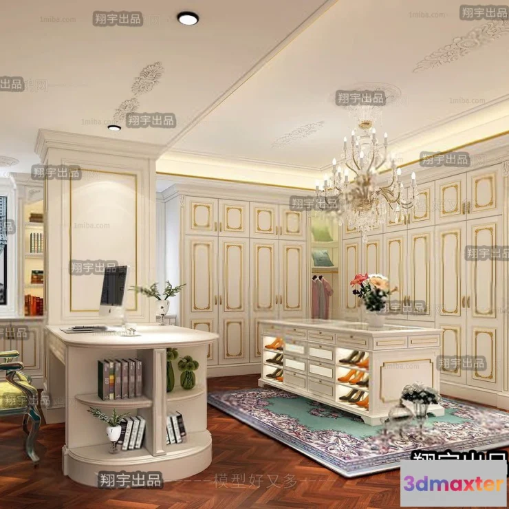 1383702 - Dressing Room 3D Interior Scene - European Style - 025 3D Max