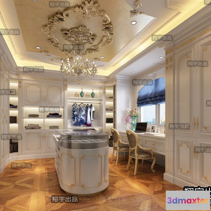 1383830 - Dressing Room 3D Interior Scene - European Style - 027 3D Max