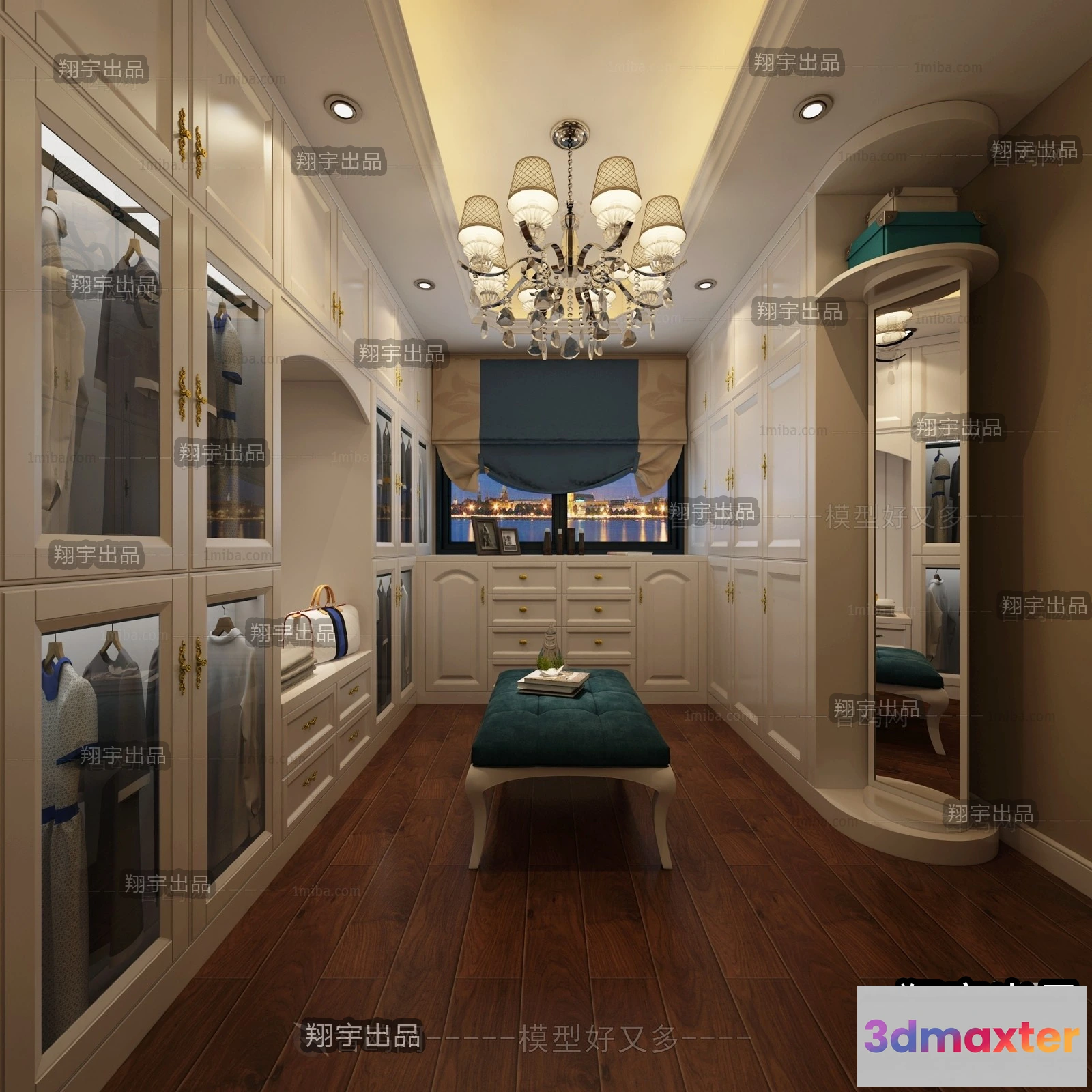 1383899 - Dressing Room 3D Interior Scene - European Style - 028 3D Max
