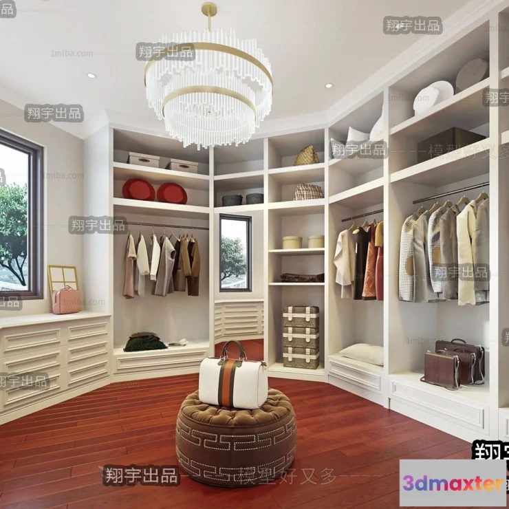 1384024 - Dressing Room 3D Interior Scene - European Style - 030 3D Max