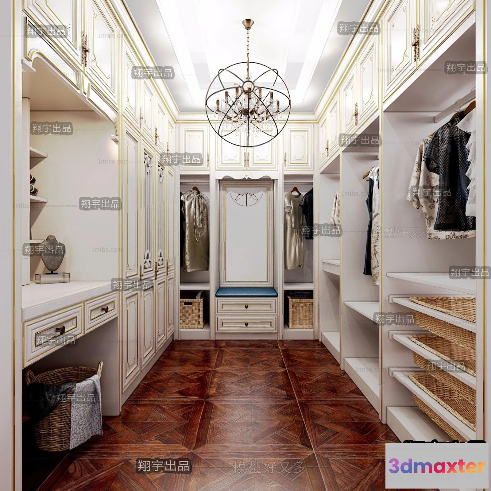 1384086 - Dressing Room 3D Interior Scene - European Style - 031 3D Max