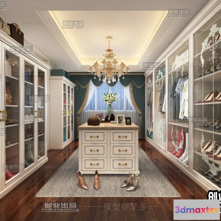 1384304 - Dressing Room 3D Interior Scene - European Style - 034 3D Max