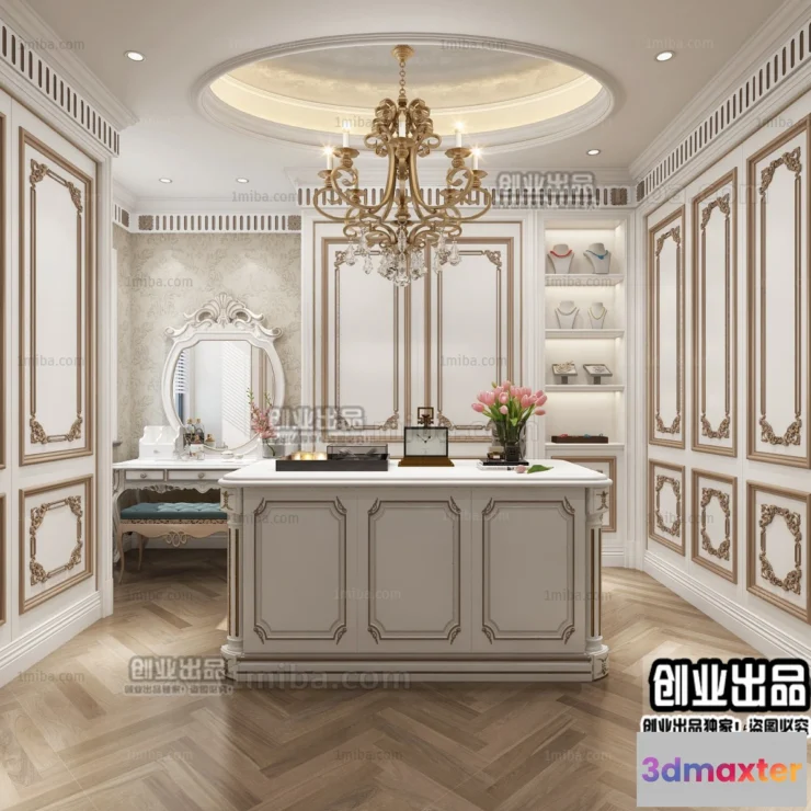 1384757 - Dressing Room 3D Interior Scene - European Style - 041 3D Max
