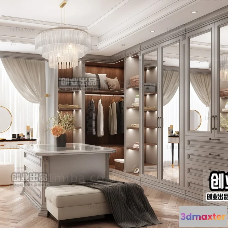 1384820 - Dressing Room 3D Interior Scene - European Style - 042 3D Max