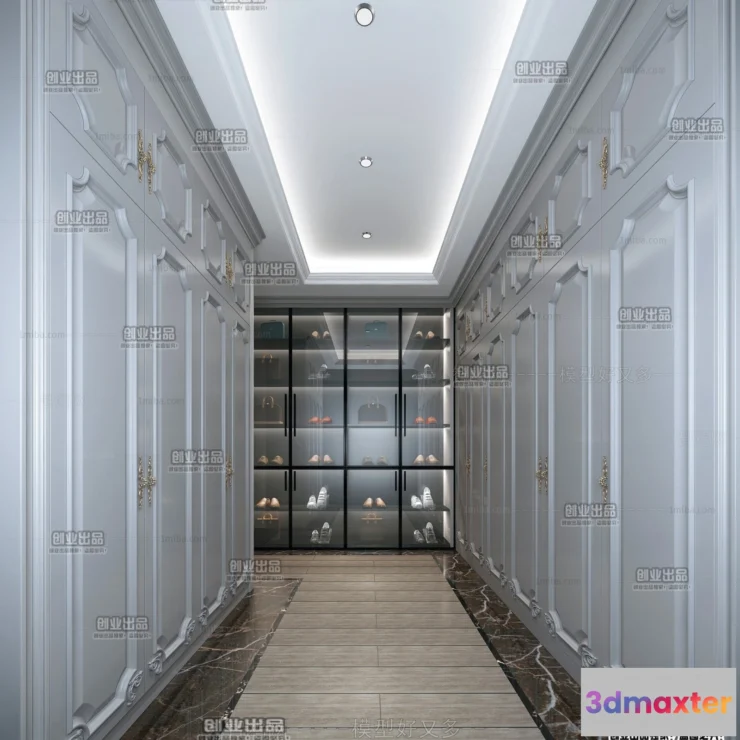 1385722 - Dressing Room 3D Interior Scene - American Style - 013 3D Max